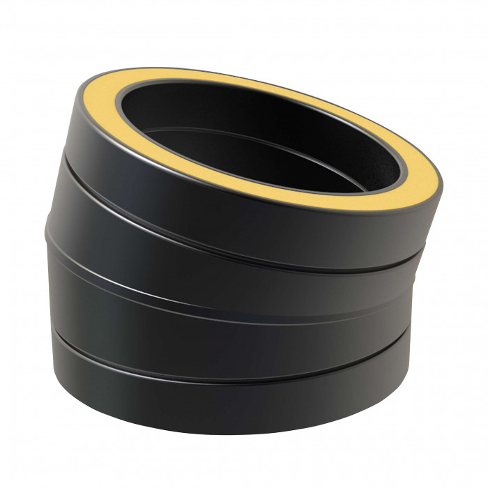 Bocht Ø250 mm 15° voor rookkanaal dubbelwandig RVS-304 zwart gecoat main product photo