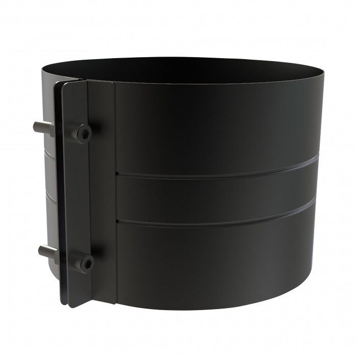 Brede klemband Ø250 mm voor rookkanaal dubbelwandig RVS-304 zwart gecoat main product photo