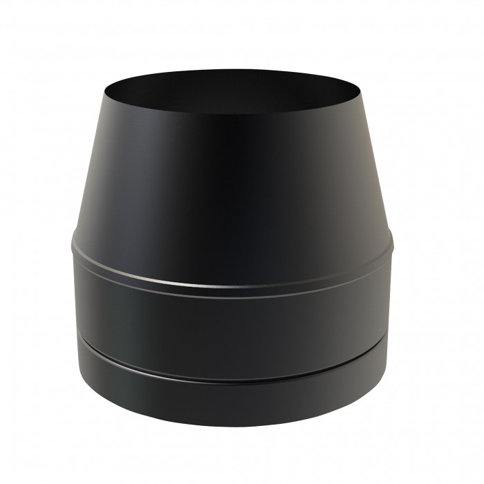 Conisch eindstuk Ø250 mm voor rookkanaal dubbelwandig RVS-304 zwart gecoat main product photo