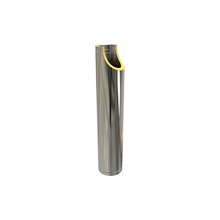 Geluiddemper Ø250 mm 1000 mm voor rookkanaal dubbelwandig RVS-304 main product photo