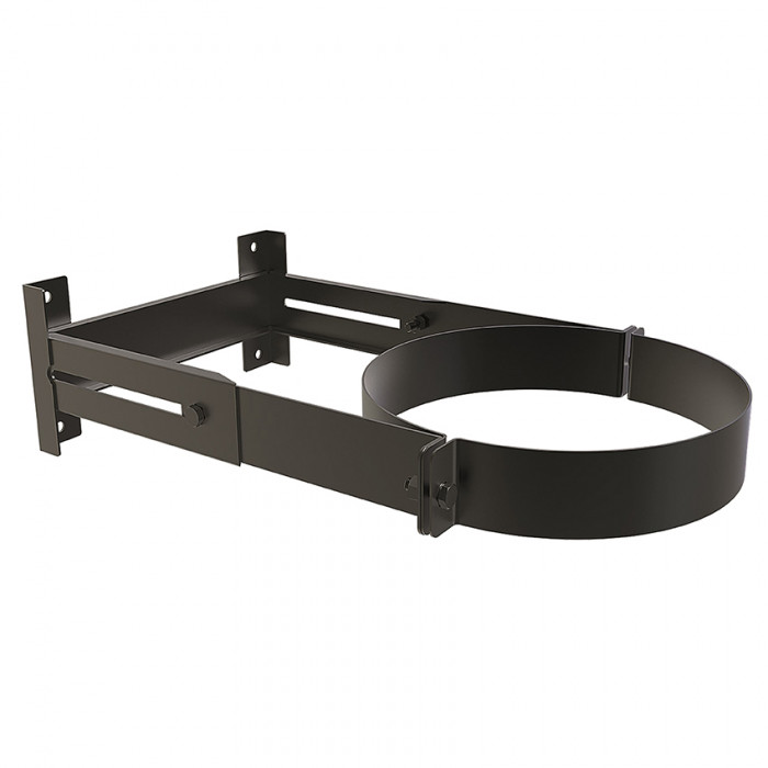 Muurbeugel Ø250 mm 85-200 mm voor rookkanaal dubbelwandig RVS-304 zwart gecoat main product photo