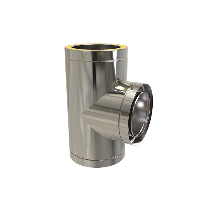 T-stuk Ø250 mm 90° voor rookkanaal dubbelwandig RVS-304 main product photo