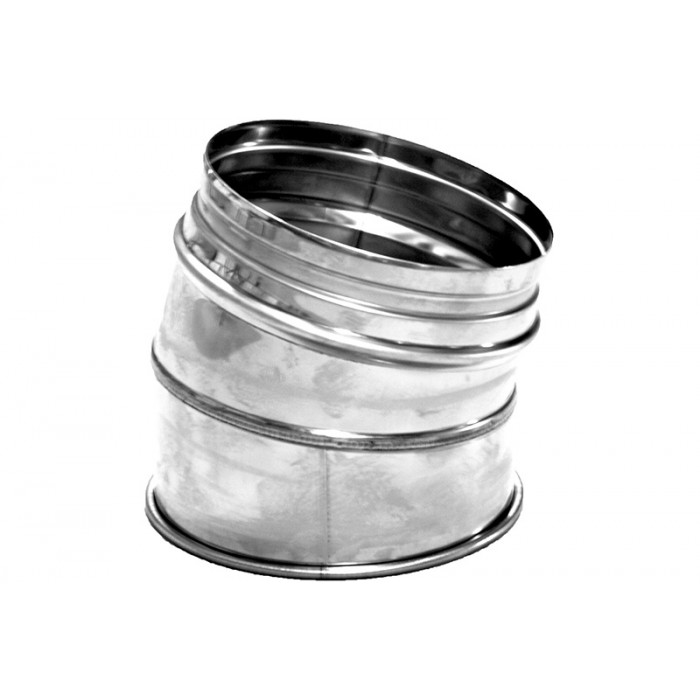 Bocht Ø100 mm 15° voor rookkanaal enkelwandig RVS-316 main product photo