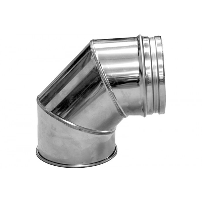 Bocht Ø125 mm 90° voor rookkanaal enkelwandig RVS-316 main product photo