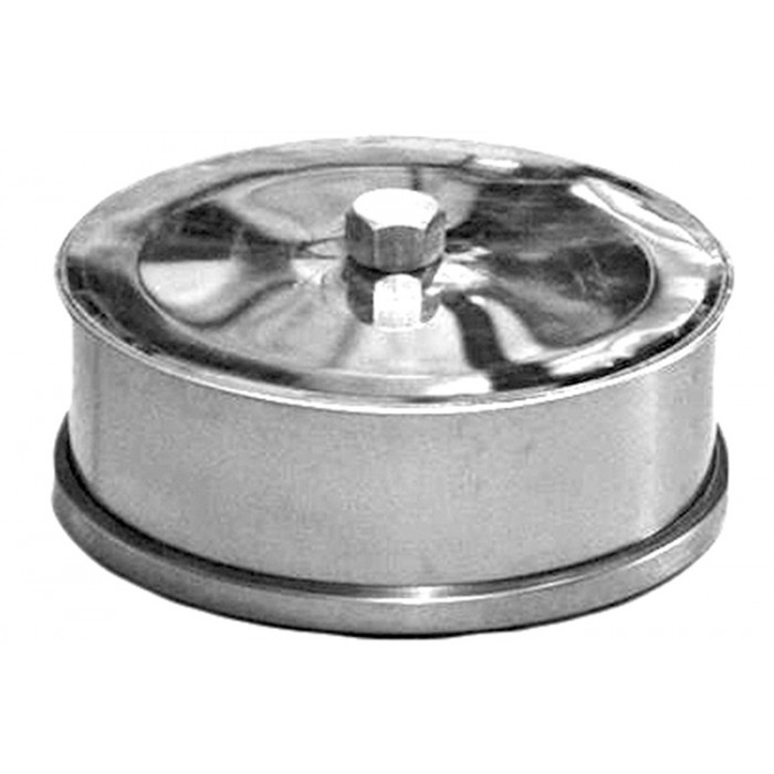 Dop t-stuk Ø125 mm met drain voor rookkanaal enkelwandig RVS-316 main product photo