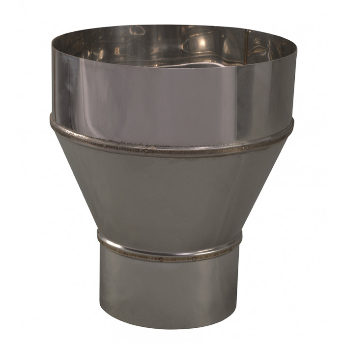 Verloopstuk enkelwandig 109 mm uitw. - 180 mm voor rookkanaal RVS-304 main product photo