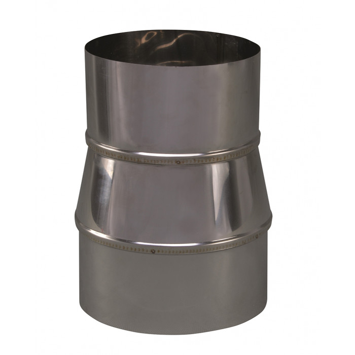 Verloopstuk enkelwandig 124 mm uitw. - 110 mm voor rookkanaal RVS-304 main product photo