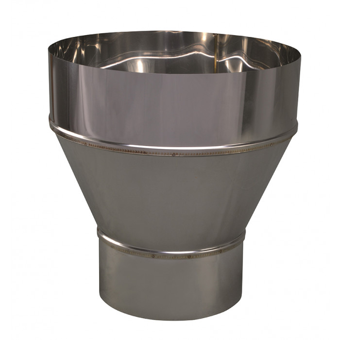 Verloopstuk enkelwandig 124 mm uitw. - 200 mm voor rookkanaal RVS-304 main product photo