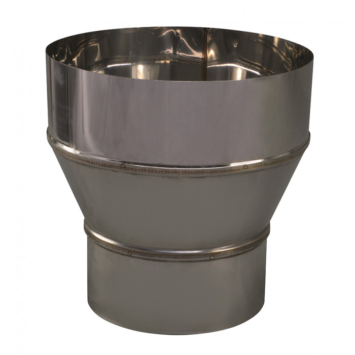 Verloopstuk enkelwandig 129 mm uitw. - 180 mm voor rookkanaal RVS-304 main product photo