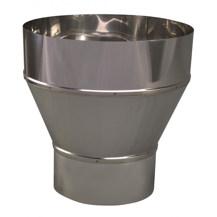 Verloopstuk enkelwandig 129 mm uitw. - 200 mm voor rookkanaal RVS-304 main product photo