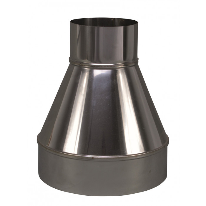 Verloopstuk enkelwandig 199 mm uitw. - 100 mm voor rookkanaal RVS-304 main product photo