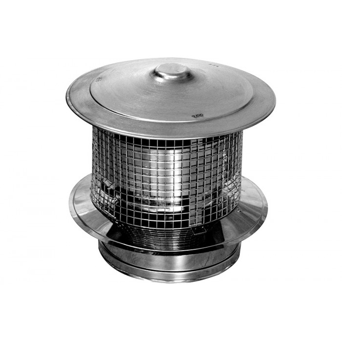 Trekkap Ø200 mm met gaas voor rookkanaal enkelwandig RVS-316 main product photo