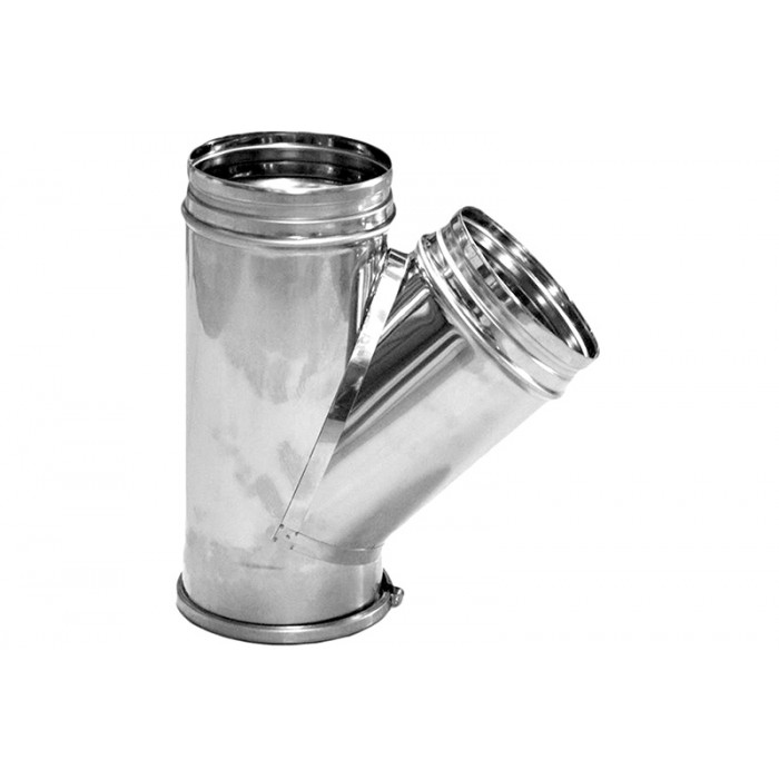 T-stuk Ø100 mm 135° voor rookkanaal enkelwandig RVS-316 main product photo