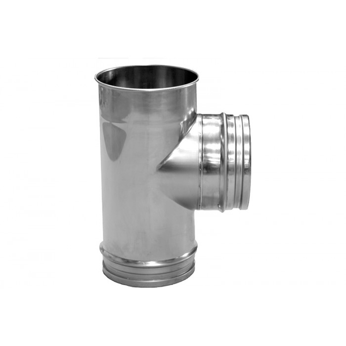 T-stuk Ø80 mm 90° voor rookkanaal enkelwandig RVS-316 main product photo