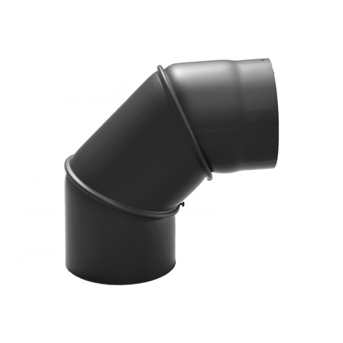 Bocht Ø130 mm 90° verstelbaar voor rookkanaal enkelwandig staal zwart main product photo