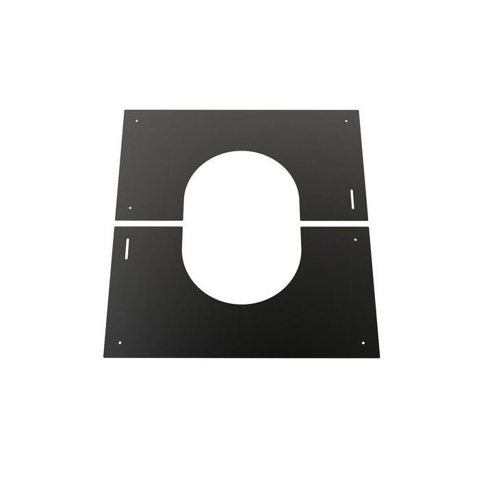 Centreerplaat Ø80 mm 0-30° voor rookkanaal dubbelwandig RVS-304 zwart gecoat main product photo