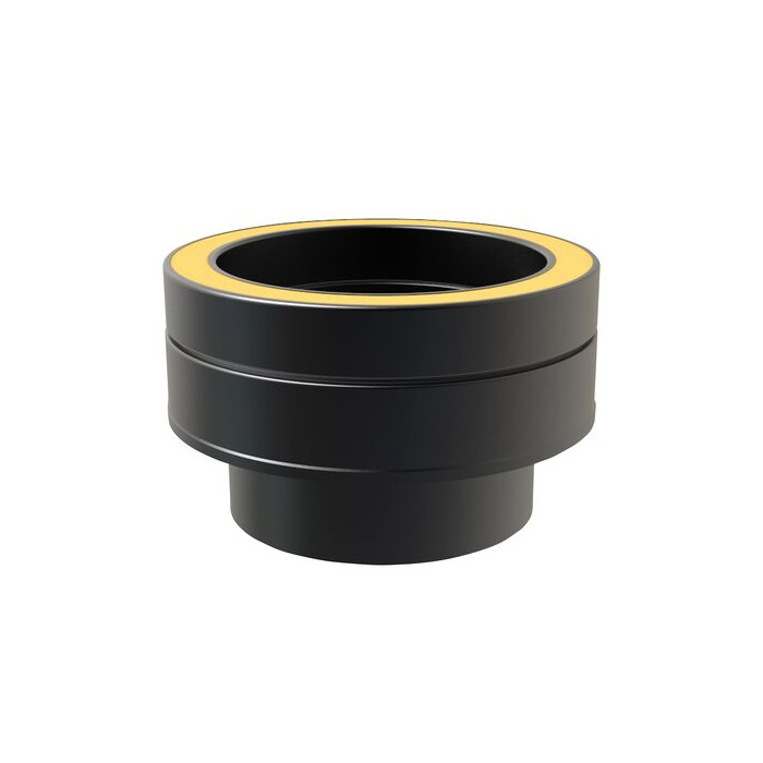 Aansluitstuk Ø80 mm vlak voor rookkanaal dubbelwandig RVS-304 zwart gecoat main product photo