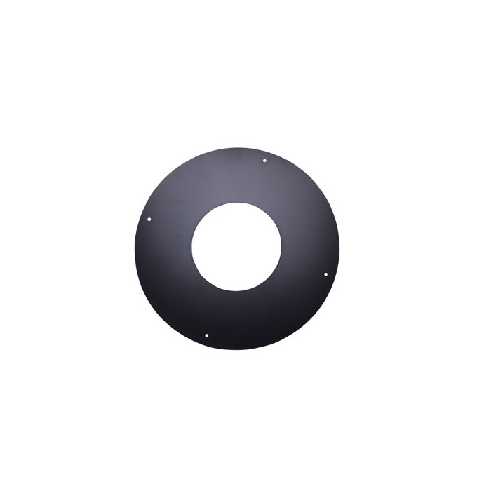 Rozet 125 mm Rozet 1 delig zwart voor rookkanaal dubbelwandig RVS-304 zwart gecoat main product photo