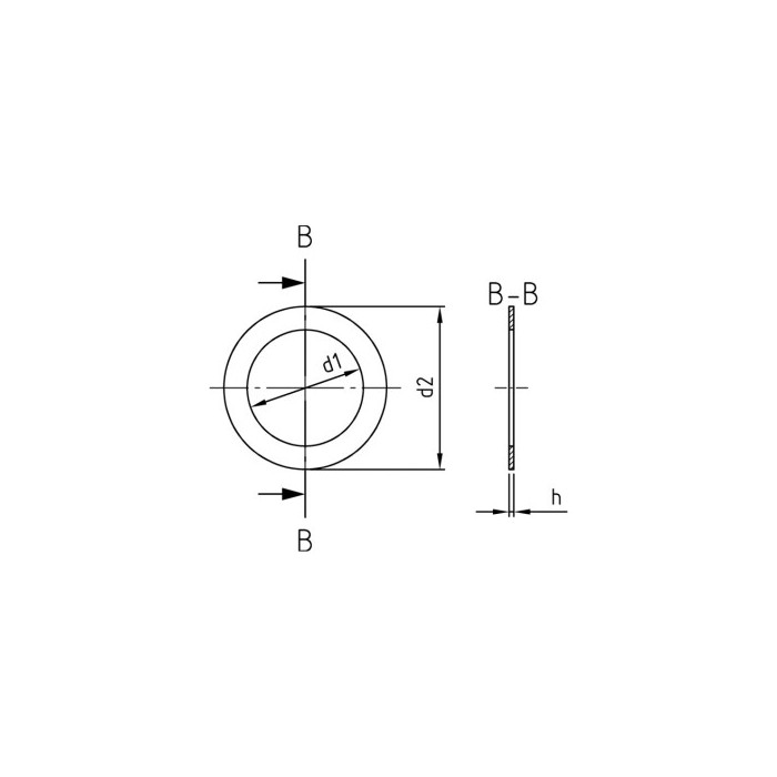 Pasring 25 x 35 x 0,1 mm DIN 988 RVS A2 (100 stuks) main product photo