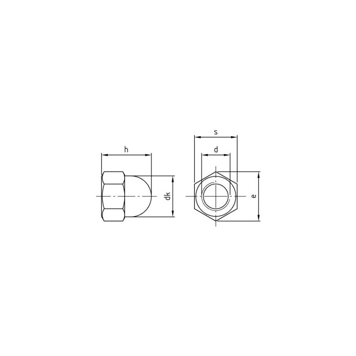 Dopmoer hoog M4 DIN 1587 RVS A4-50 SW7 (500 stuks) main product photo