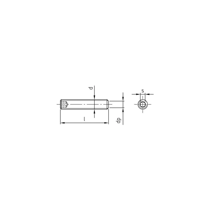 Rvs stelschroef m5x10 - ISO 4026 A2