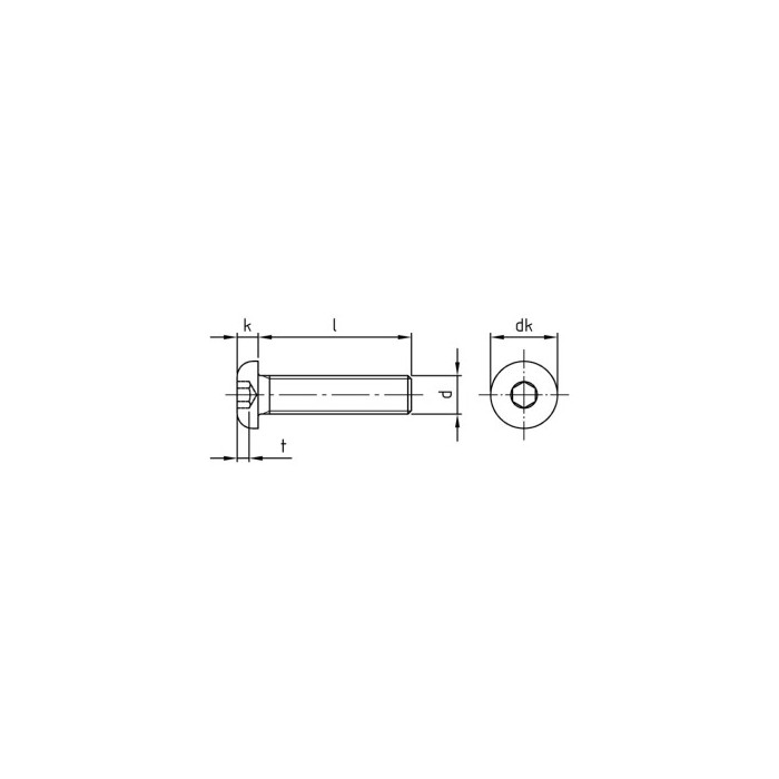 Platkopschroef M8 x 70/70 mm ISO 7380 RVS A2 SW5 (100 stuks) main product photo