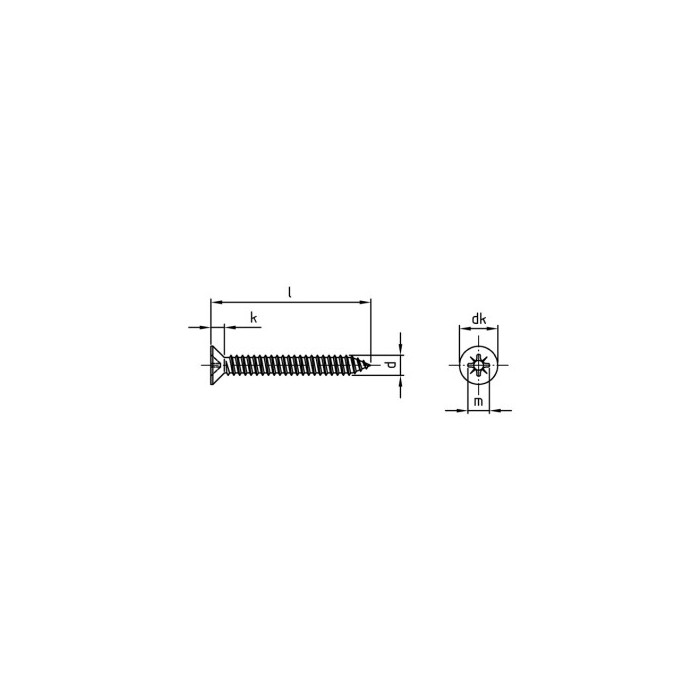Vezonken plaatschroef C 6,3 x 80 mm DIN 7982 RVS A4 PZ3 (200 stuks) main product photo