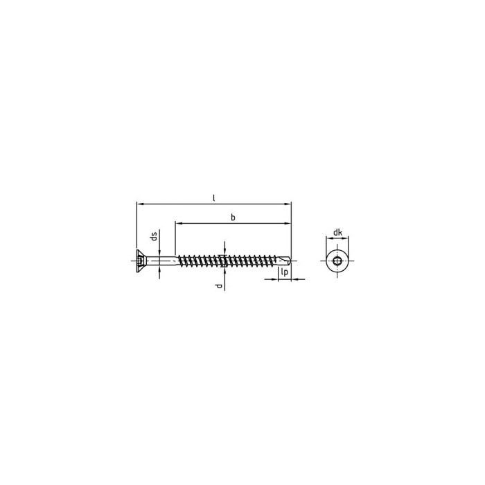 Zelfborende houtbouwschroef Super-Drill Seko 6,0 x 50/30 mm Art. 9044 RVS A2-50 TX25 (200 stuks) main product photo