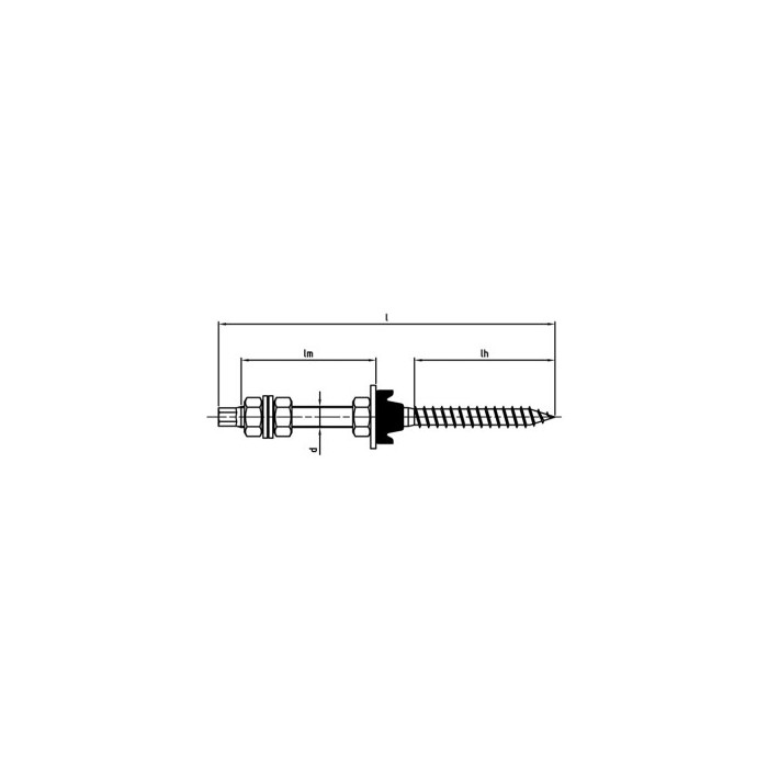 Stokschroef M12 x 300 mm samengesteld Art. 9082 RVS A2-50 SW9 (50 stuks) main product photo