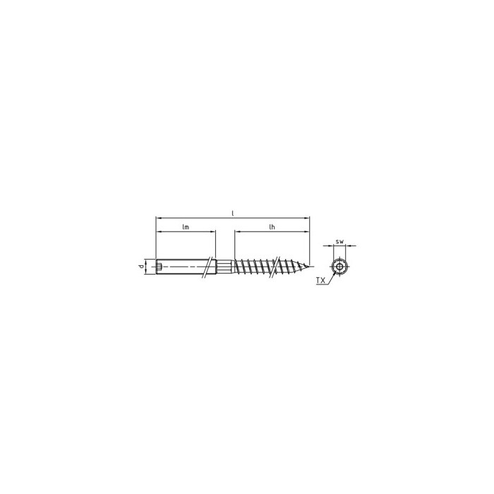 Stokschroef M8 x 130 mm Art. 9082 RVS A2-70 TX25 (100 stuks) main product photo