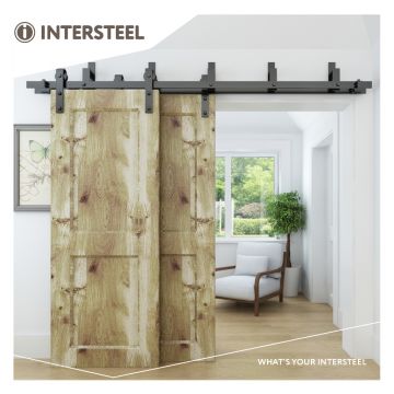 Intersteel Set van 5 wandsteunen voor dubbele schuifdeuren mat zwart