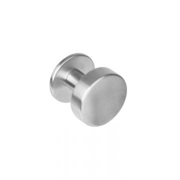 Intersteel Knop rond plat op rozet rvs geborsteld