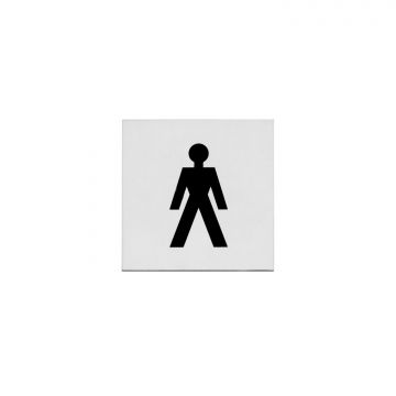 Intersteel Pictogram herentoilet zelfklevend vierkant rvs geborsteld