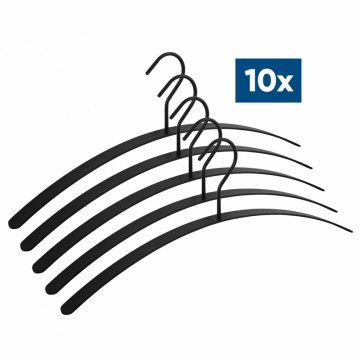 10x-Kledinghanger-plat,-open-oog,-RVS-304,-zwart