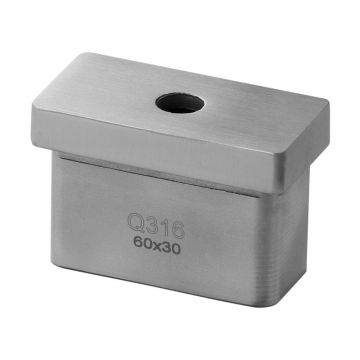 Buisadapter Square Line variabel 60 x 30 x 2,6 mm voor vlakke ligger RVS-316 mat geslepen model 4725