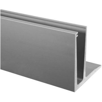 Vloerprofiel Easy Glass Slim F topmontage 5000 mm model 8020 aluminium (geanodiseerd)
