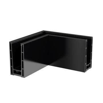 Hoekbevestiging Easy Glass Prime topmontage model 8411 aluminium mat zwart