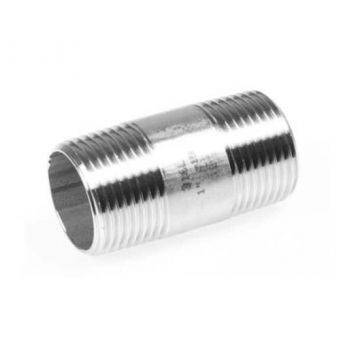 Pijpnippel uit buis BSP, 1 inch x 60 mm RVS-316 (A4)