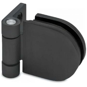 Glasdeurscharnier voor glasdikte 6 - 10 mm RVS-304 zwarte PVD coating model 0202