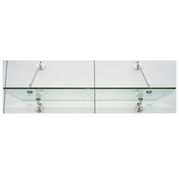 Glasluifel universeel systeem klein voor glasdikte 13,52 of 17,52 mm breedte 950 mm RVS-304 mat geslepen