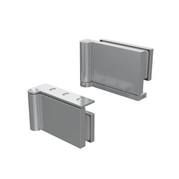 Glasdeurscharnier aluminium plafond/vloer zilver mat geanodiseerd DIN rechts