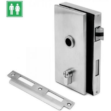 Glasdeurslot voor toilet voor glasdikte 8 - 12 mm RVS-304 mat geslepen model 2940