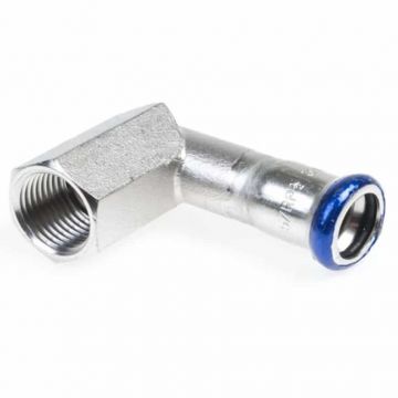 Overgangsstuk 90 graden, 15 mm, V-1/2 inch bi RVS-316 (A4)