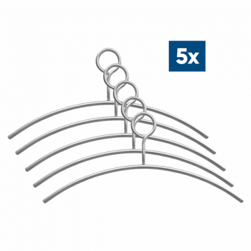 5x Kledinghanger 10 mm, dicht oog, RVS-304