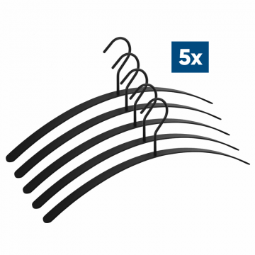 5x-Kledinghanger-plat,-open-oog,-RVS-304,-zwart