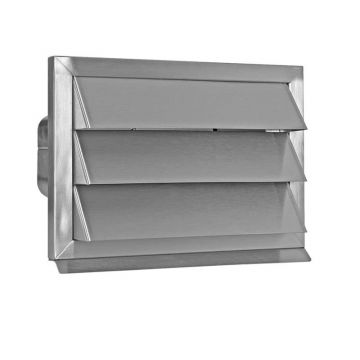 Buitenrooster Eco+ met vaste lamellen, 169x77mm, RVS