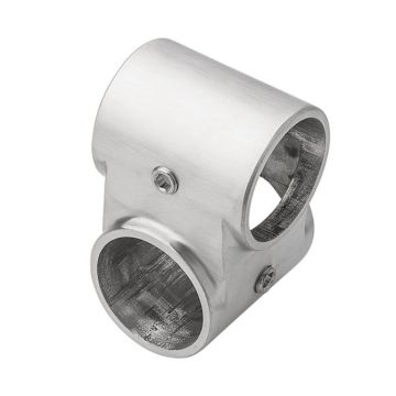 Kruis connector offset voor buis 42,4 mm RVS-316 mat geslepen