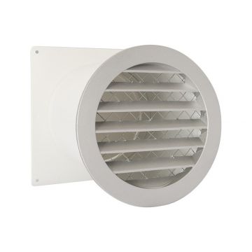 schoepenrooster + muurdoorvoer, aluminium, ø150