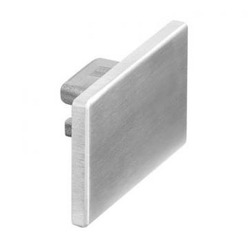 Vlakke eindkap voor u-profielbuis 65 x 40 mm, Easy Hit, model 6734, aluminium, mat zilver effect