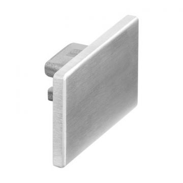 Vlakke eindkap voor U-profielbuis 65 x 40 mm, Easy Hit, model 6734, aluminium (RVS-look)